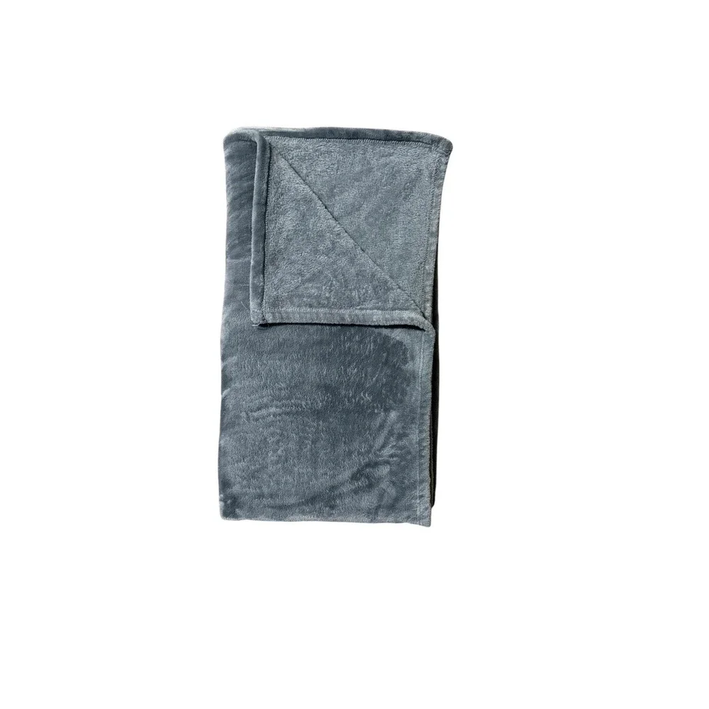Bedsure Fleece Blanket 58x50 Solid Gray Accent Throw Cover Quilt Soft Bedding